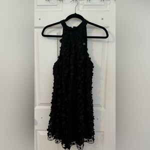 Anthropologie Eve Franco halter dress.  Appliqué flowers and tie neck.